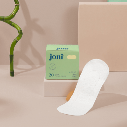 Bulk bamboo liners by joni, featuring a pack of 20 and a single ultra-thin liner on display against a neutral background.