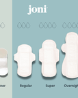 joni organic period pad absorbency chart