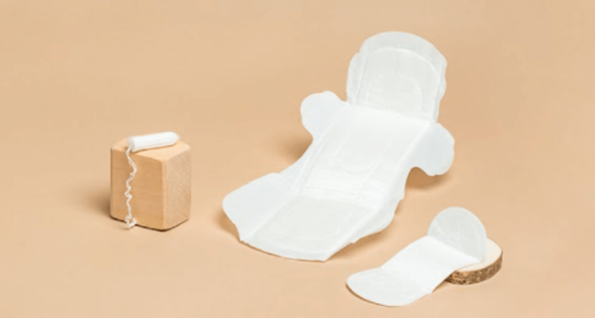 joni sustainable period pads and a tampon