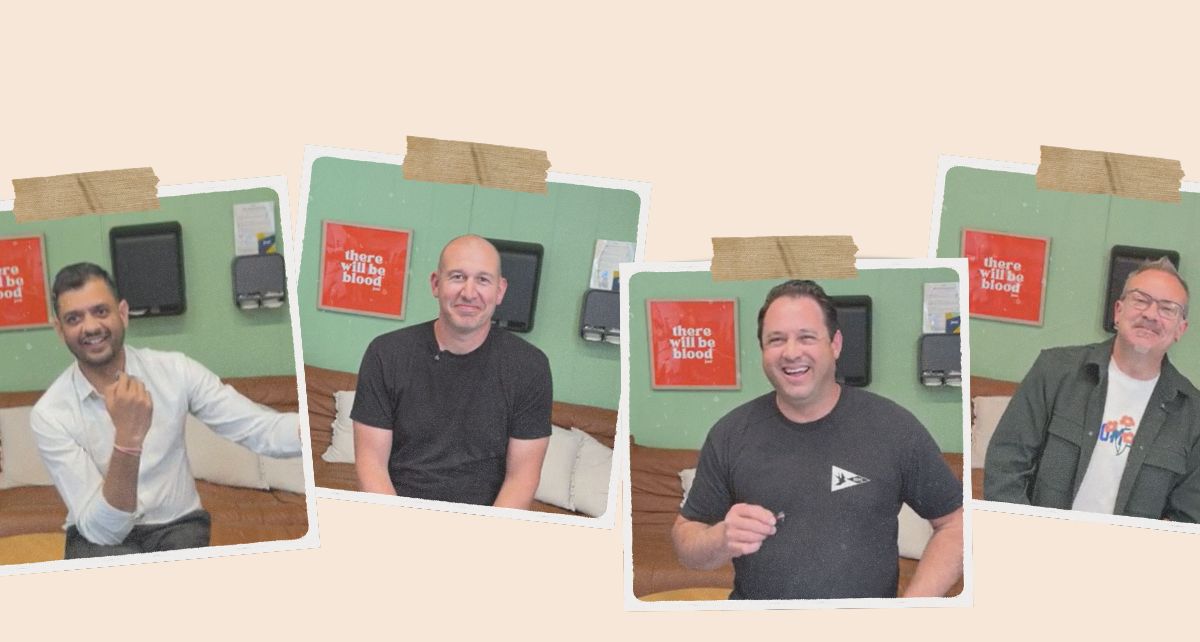 Four snapshots of dads from the joni community smiling and ready to dish out dad period advice
