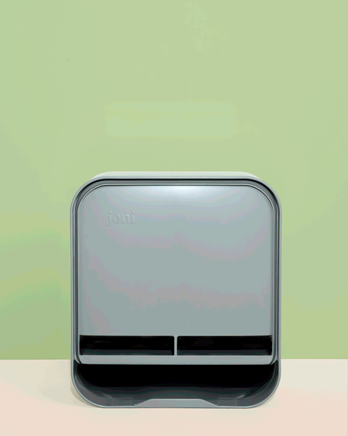 Gif of hands loading joni Model A open dispenser for small washrooms